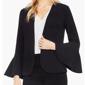 Vince Camuto Womens Bell Sleeve Blazer Open Front Black Size 10